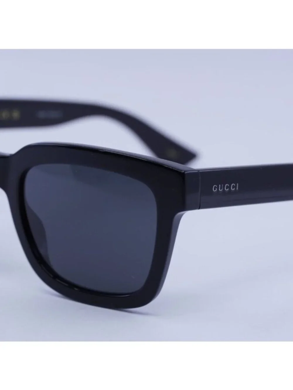 Gucci GG0001SN 001 Sunglasses Black Square Frame, Grey Lenses